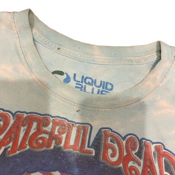 Liquid Blue Grateful Dead Inspiration Bear Tie Dye All Over Faded T Shirt XL - Picture 8 of 10